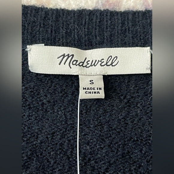 Madewell NWT Black Faux Wrap Pullover Sweater Size Small - Picture 7 of 8
